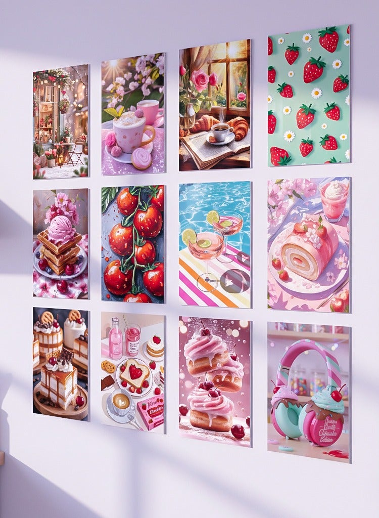 Luxury art wall art set for kitchen and dining rooms, 300gsm coated paper, modern designs of colorful and delicious food, baked goods and desserts, ideal for decorating homes, restaurants and very upscale cafes. - Image 1